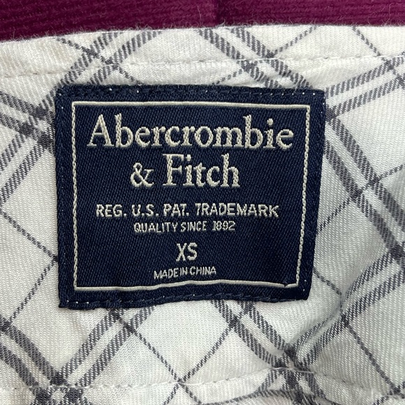 Abercrombie and fitch size XS long sleeve wrap shirt cream plaid - Picture 5 of 6